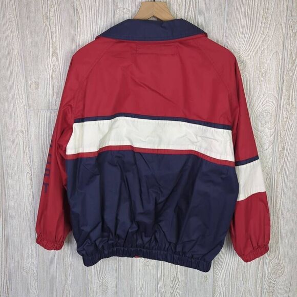 Vtg Sport Universal Rothschild Size XL 18/20 Jacket Full Zip Snap Front Red Blue - Picture 2 of 9
